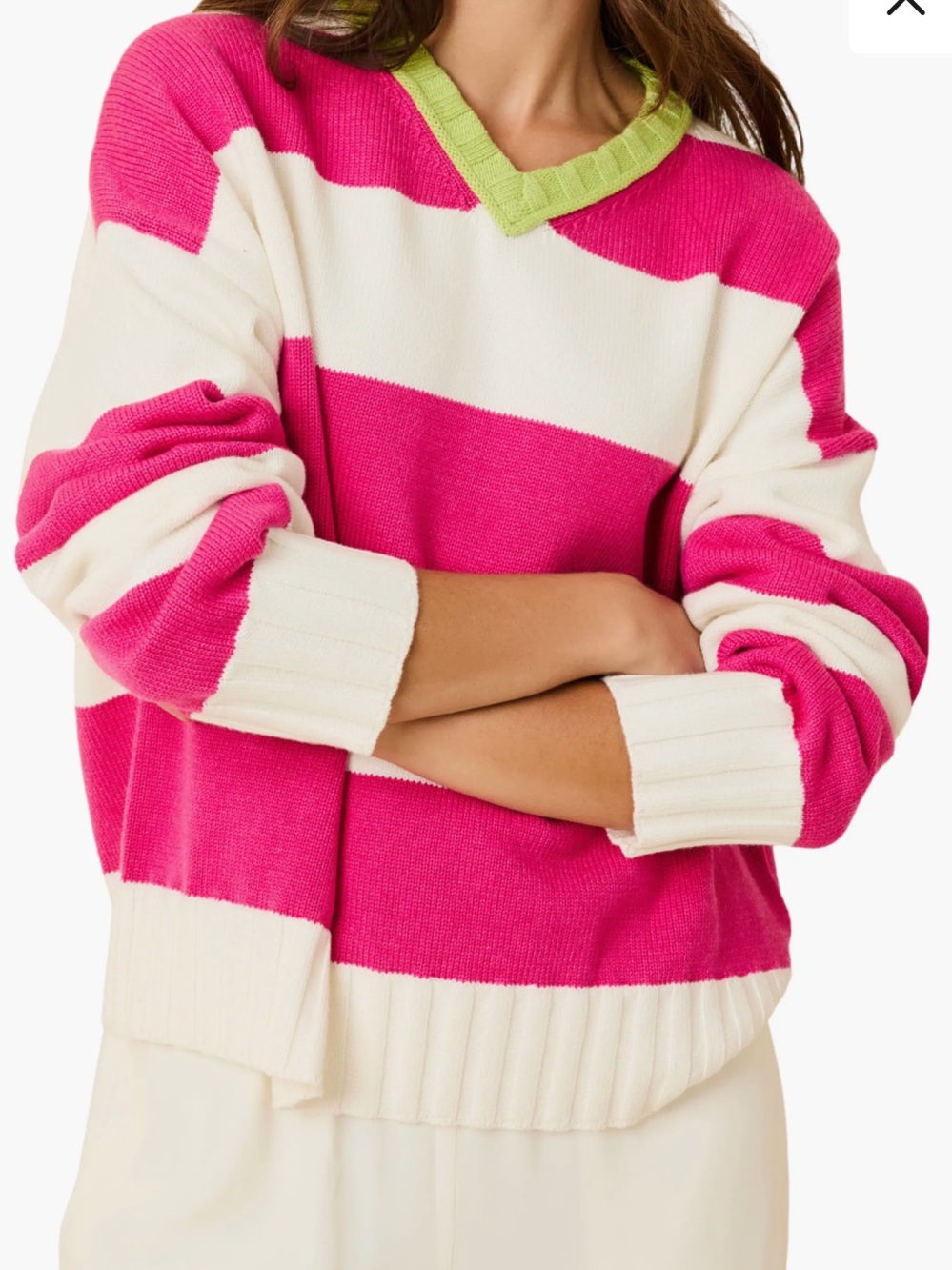 NEW SOLID & STRIPED reva pullover sweater in Paradise Apple pink Sz S